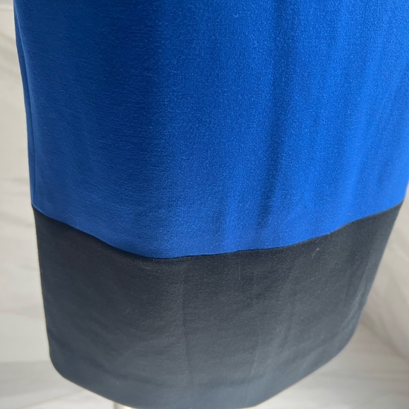 New Chaus Ponte Color-block 3/4 Sleeves Blue and Black Midi Dress 6 - Picture 3 of 9